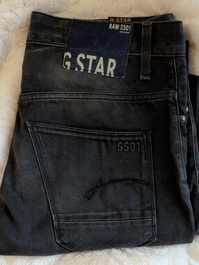 G-Star Raw 3301 Men's Black Slim Straight Jeans